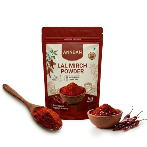 Image of ANNDAN Premium Red Chilli Powder, Kashmiri Lal Mirchi, 500 gm | Authentic Red Chilli Powder, Pure Spices, Natural Color & Flavor, Teekha Lal Mirch Powder, No Added Colors