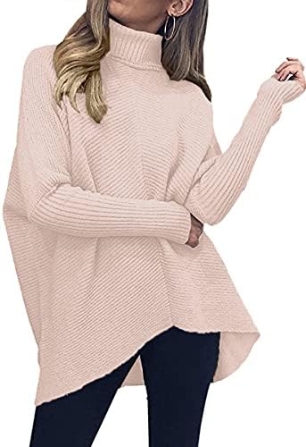 ANRABESS Womens Turtleneck Long Batwing Sleeve Asymmetric Hem Casual Pullover Sweater Knit Tops 2 ANRABESS Womens Turtleneck Long Batwing Sleeve Asymmetric Hem Casual Pullover Sweater Knit Tops