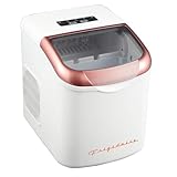 FRIGIDAIRE Retro Compact Ice Maker Machine, Bullet Ice, 26 lb per Day (White)