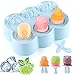Eisform Kinder, 6 Kleine Eisförmchen, Eisformen Silikon, EIS am Stiel Formen, Wiederverwendbar Popsicle Formen, Blau Mini Eisform