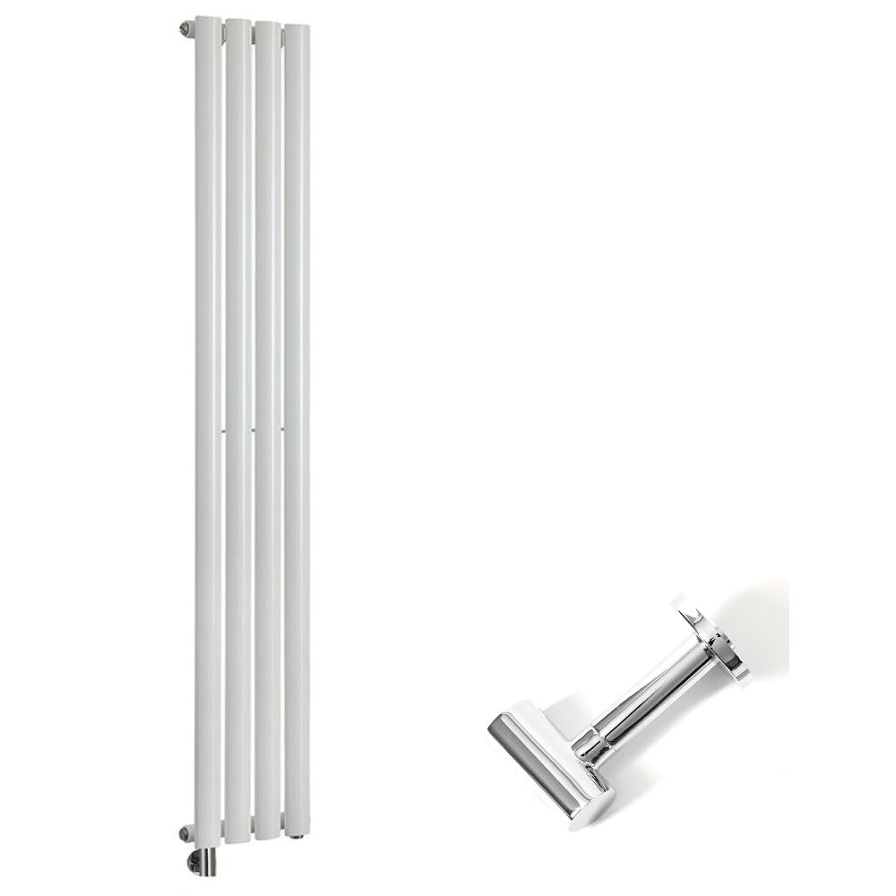 Milano White 1600Mm X 236Mm - Single Panel Electric Tall Designer Radiator With Cable Cover - X Ecoso Aruba