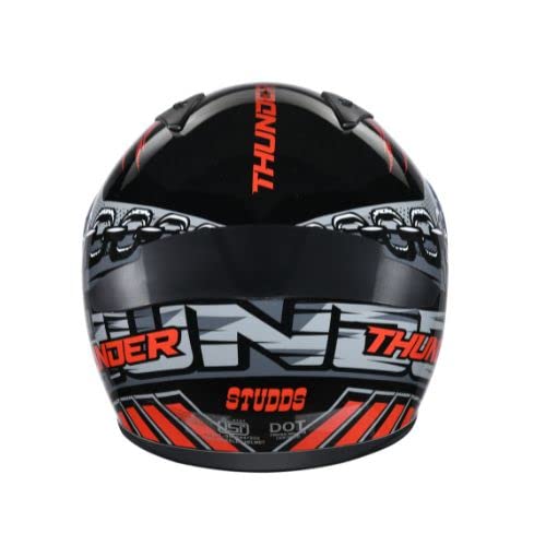Image of Studds Thunder D5 Full Face Helmet with Clear Visor (Black N2, L)