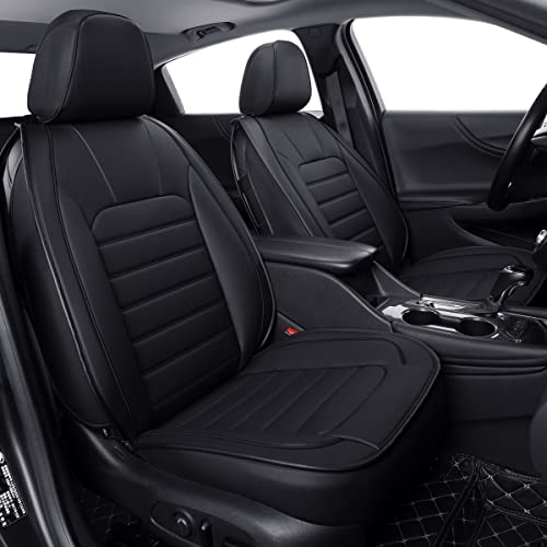 LUCKYMAN CLUB Chevy Malibu Seat Covers fit for 2013-2023 Malibu with Faux Leather (Black&Red)