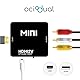 OcioDual HDMI auf RCA, HDMI RCA Adapter, Adattatore HDTV ad AV, Conessione AV, 1080p PAL/NTSC Video, für PC, n64, TV, Konverter mit Netzkabel, HDMI2AV, Schwarz