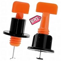 Retoo 50 Stück Fliesen Nivelliersystem 30x65 mm mit Spezialschlüssel, Wiederverwendbar Fliesenkeile Nivellierer Set, Fliesen Verlegehilfe Werkzeug Fliesenleger Zubehör, Fliesenkreuz Level System