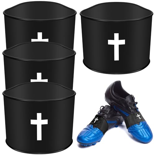 PullCrease 4 Pairs Soccer Cleat Lace Cover Youth Christian Cross
