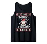 Merry Fishmas Funny Fish suéter feo de Navidad