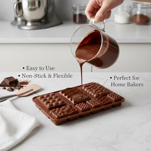 Image of Signamio Chocolate Mould 9in1 - Bubble & Zigzag Shapes, Multiple Sizes - Premium Chocolate Mould Silicone for Creative Confectionery - Durable and Flexible Chocolate Silicone Mould