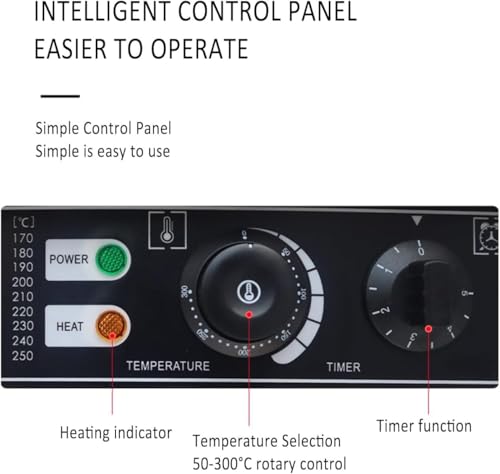 Máquina para Hacer brochetas de gofres, máquina eléctrica para Hacer Bolas de gofres de Burbujas, Uso Comercial, Control de Temperatura de 50 a 300 ℃, Calentamiento por Ambos Lados,