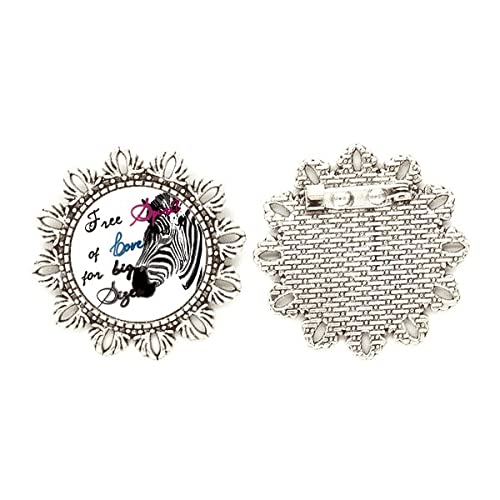 Broche de plata con diseño de pinto flor en estuche medium para regalo de aniversario