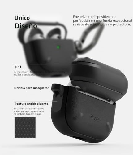 Funda AirPods 3 2021 Ringke Onyx anti-impactos negra antideslizante 3