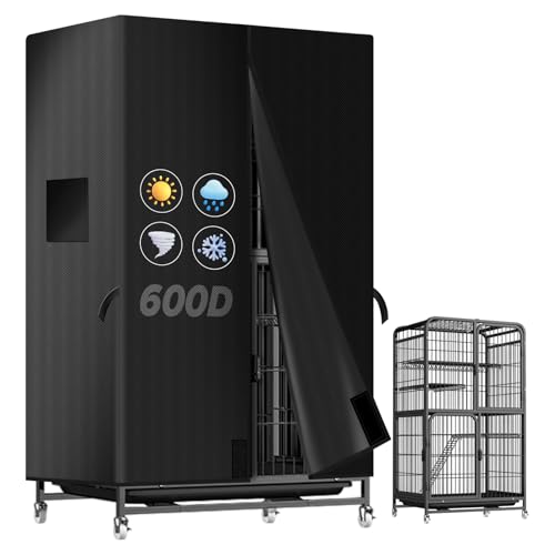 Image of Bird Cage Cover, 600D Bird Cage Covers for Night Heavy Duty & Waterproof, Breathable Black-Out Birdcage Cover Accessory for Parakeet, Parrot, Cockatiel, Finches (19x18x40 Inch)
