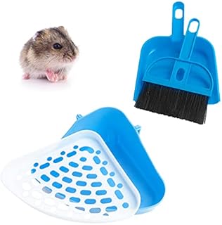 JHSJ Small Animal Triangle Toilet, Rabbit Litter Tray Pet Pee Corner Potty Trainer with Brush and Dustpan for Hamster Chinchilla Guinea Pig Bunny Ferret