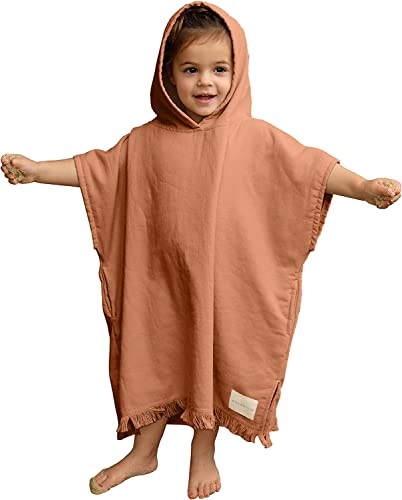 Image of WILLOW + SIM Hooded Towel for Kids - Oversized Luxurious Poncho Toddler Towel, Beach Towels w/Pockets, Fast-Drying Bath Towel with Hood for Boys & Girls, Best Gift for Boy or Girl Age 3-6
