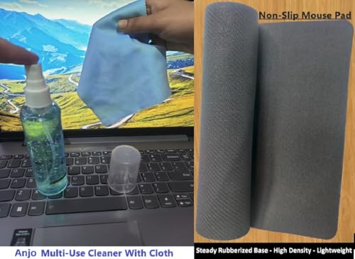 Image of Anjo 6 in 1 Combo 14 Inch With 16:10 Aspect Ratios Laptop Screen Protector, KeySkin, Body Lamination Trackpad & Lid (Transparent), Mouse Pad & Cleaner