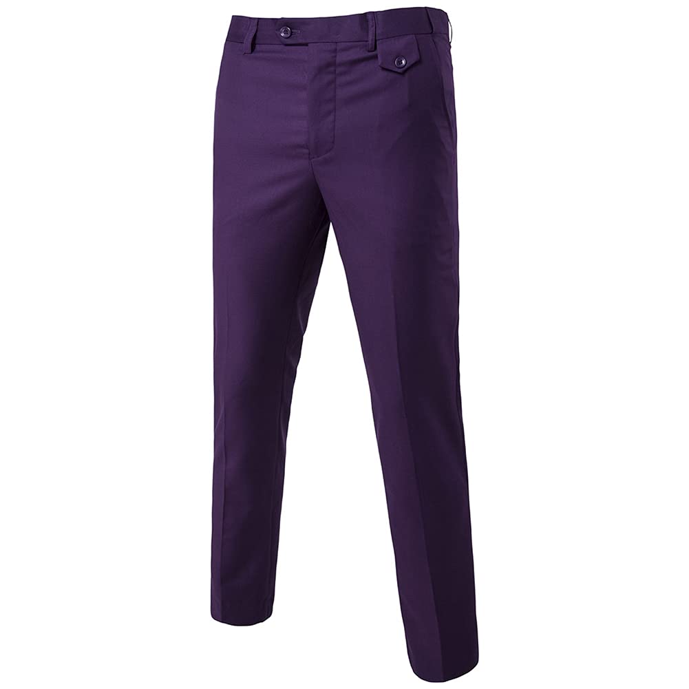 GUOCU Garnitur męski slim fit, 3-częściowy, marynarka, spodnie, kamizelka do biznesu, na wesele, imprezę, garnitur, marynarka, spodnie garniturowe, kamizelka, zestaw, liliowy, 4XL