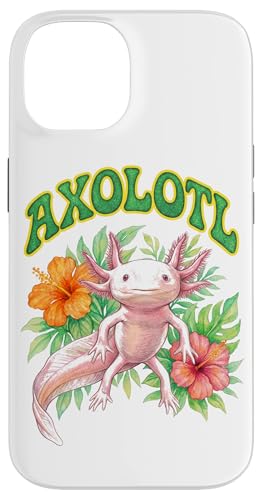 Axolotl Groovy Floral Axolotl ���� �{�[�z�[ �A�z���[�g�� �X�}�z�P�[�X iPhone 14 �p