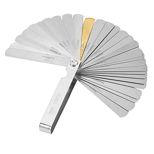 32 Blades Feeler Gauge, Stainless Steel Metric Imperial Measurement Tool, Blade Feeler, Feeler for Easy Identification, Convenient to Take and Store, Bound Within a Blade
