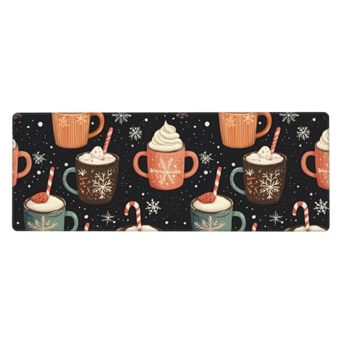 Tapis de souris de jeu avec bords cousus renforcés, grand tapis de bureau en caoutchouc