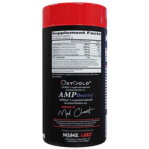 Insane Labz Kill H20, AMPiberry Infused Diuretic, Reduce Water Retention and Bloating Relief with Dandelion Root and Green Tea Extract, 20 Servings - Image 3