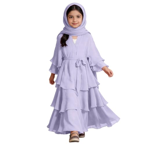 Abaya hijab enfants coupe ample anti-transpiration pour l'Aïd