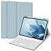Produktbild Fintie Tastatur Hülle für iPad Pro 11" 2021(3. Gen) / 2020/2018 Soft TPU Rückseite Gehäuse Schutzhülle mit stifthalter, magnetisch Abnehmbarer Bluetooth Tastatur mit QWERTZ Layout, Eisblau
