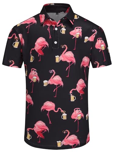 Mens Christmas Golf Polo Shirts Short Sleeve Funny Christmas Golf Shirts Santa Claus Shirts for Men2