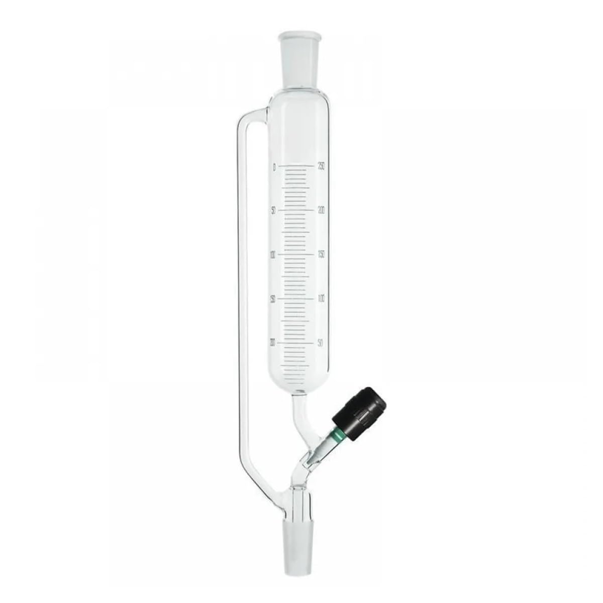 Cristalería de Laboratorio Embudos de unión 24/40 con válvulas roscadas graduadas adicionales(60mL)