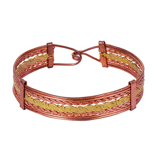 iCraftJewel Copper Bracelet Tibetan Cuff Bracelet for Men and Women Without Magnet