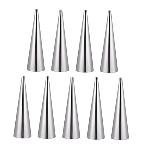 OKUMEYR Homemade Bread Molds 9pc Stainless Steel Bread Baking Tools Conical Shaped Croissant Moulds