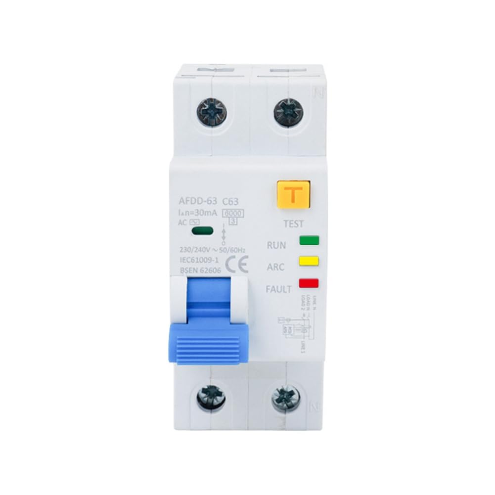 Disjoncteur différentiel 2P C63 30mA protection surcharge défaut d'arc