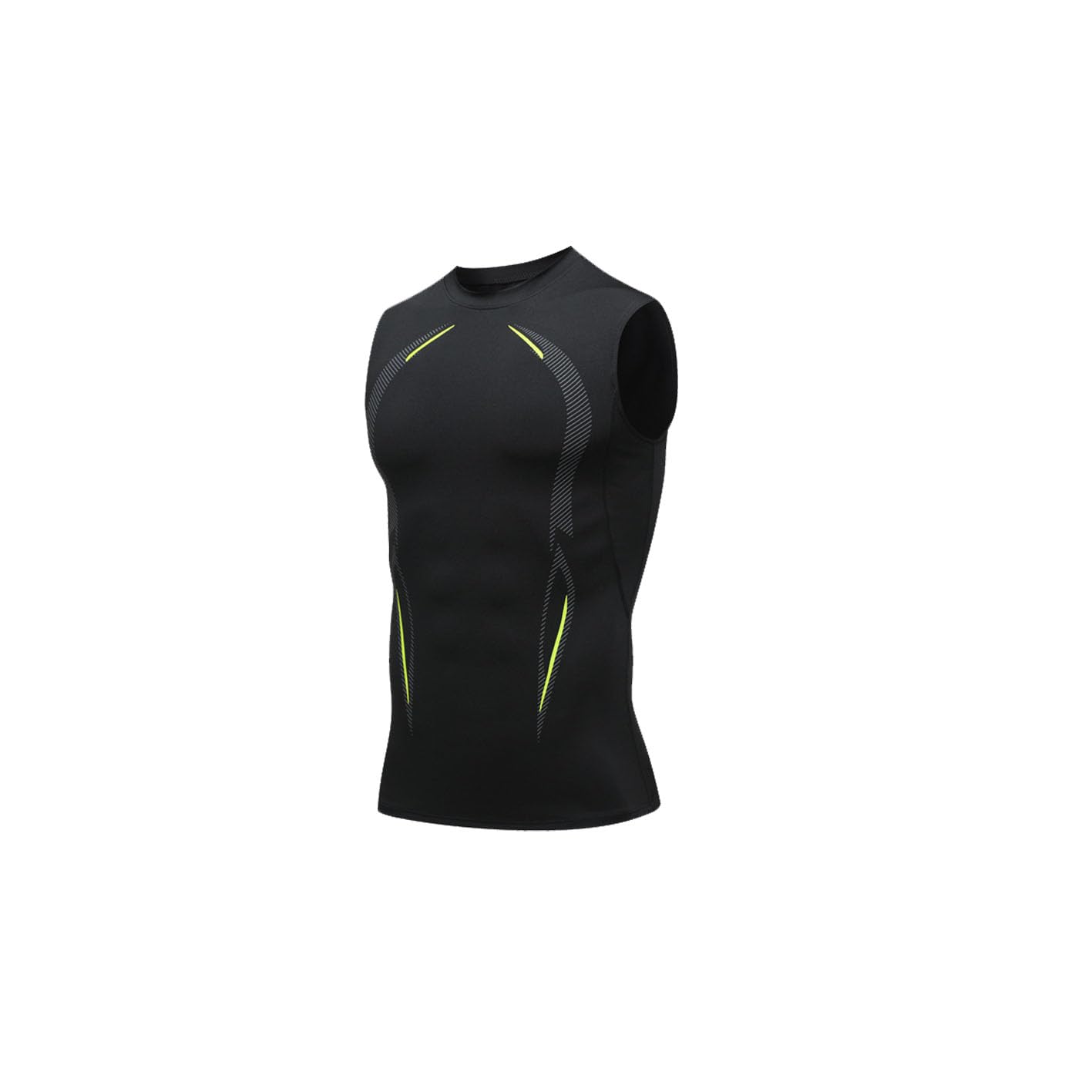 Hdakddhg Men's Black Compression Shirt Sports Tank Top Sleeveless Muscle Tank Top Bodybuilding T-Shirt Slim Compression Workout Tank Tops-3Xl