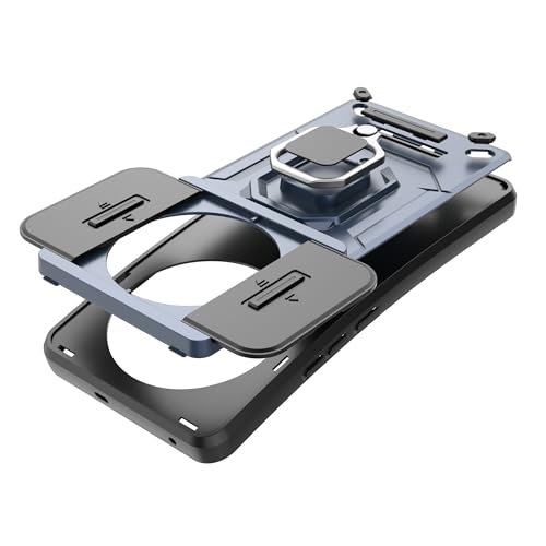 Image of Thermoplastic Polyurethane Camshield Pro Case With Slide Camera Protection And Ring Stand Bumper Back Case Cover For Realme 12 Pro 5G /12 Pro+ 5G /P1 Pro (Blue)