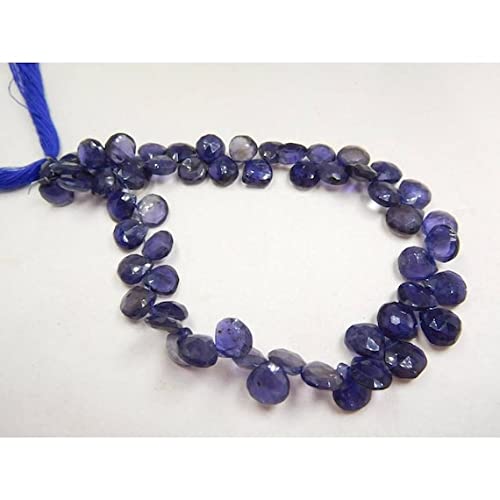 Perles iolite de 8 mm en cœur briolette pour bijoux en pierre naturelle