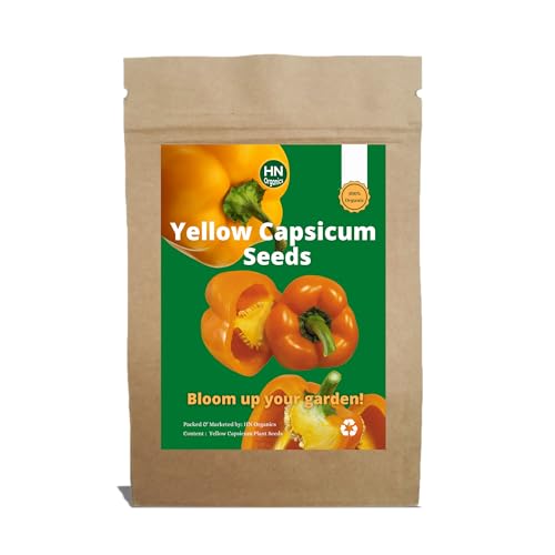 Image of Yellow Bell Pepper Seeds | Yellow Capsicum | Chilli | Mirchi for Home Gardening | Planting (Yellow Bell Pepper)