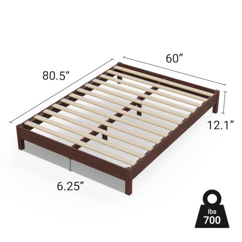 Image of LIFEMENT Queen Bed Frame Signature Wood Platform, Noise Free, Under Bed Storage, No Box Spring Needed, Easy Assembly, Espresso