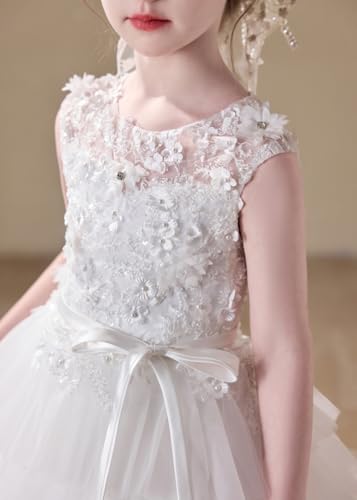 Tulle Short Flower Girls Wedding Guest Dress Lace Floral First Communion Dress for Summer Pageant4