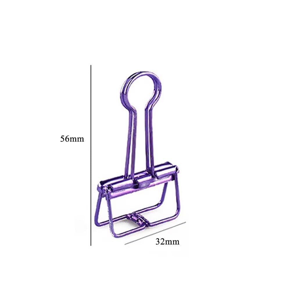 16 x mehrfarbige Metalldrahtklammern, ausgehöhlt, Papier-Organizer, bunte lange Klemmen, Metall-Papierklemmen, Binder-Clips, dekoratives Werkzeug für Schule, Büro, Papierkram (M)