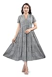 B2F Manufacturing & Designing Kurti Women's Cotton Rayon Flared Regular Fit Anarkali Maternity Wear,Feeding With Concealed Zip For Pre & Post Pregnancy (2Xl,Grey)