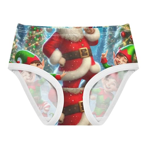 Happy Red Green Santa Elves Little Girl Panties Girls Underwear Toddlers Cotton Designer Underpants Briefs 2t