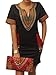Women's Bodycon Dashiki African Midi Dresses Bohemian Vintage Club Dress with Pocket
