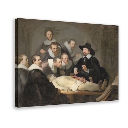 Tableau Rembrandt L'Anatomie du Dr Tulp impression sur toile 30x45 cm