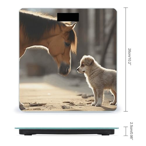 Báscula digital de baño con diseño perro y caballo miniatura 2