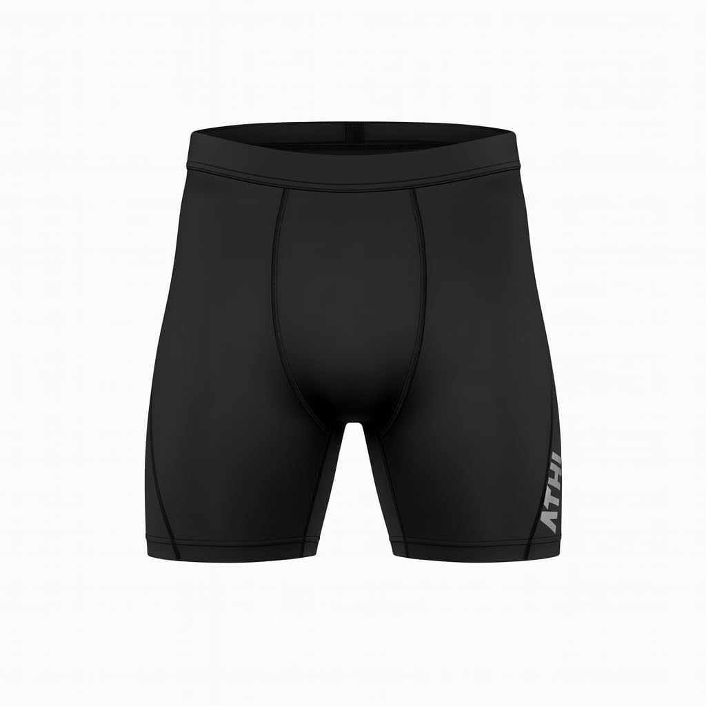 athl Men’s Compression Shorts | High-Stretch Gym & Sports Inner Shorts | Moisture-Wicking, Anti-Chafing Base Layer for Running, Workout & Training Black - Kinetiq-picture-36