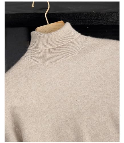 Men's High Collar Sweater Thickened Warm Loose Slim Fit Long Sleeve Sweater Casual Solid Color Pullover3