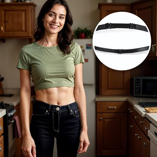 2PCS Tucky Belt Women Shirt Tuck Band Adjustable Shirt Women Sweater Tuck Crop Band for T-Shirts Transform Your Wardrobe with Ease2