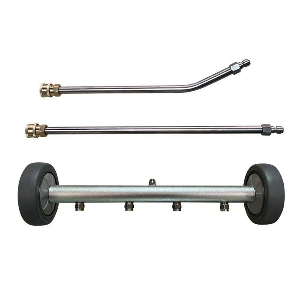 Varita de lavado a presión de 4000 PSI, limpiador de chasis de vehículo de acero inoxidable y aleación de aluminio con conexión rápida de 14 pulgadas, 4 boquillas y varillas de extensión para limpieza