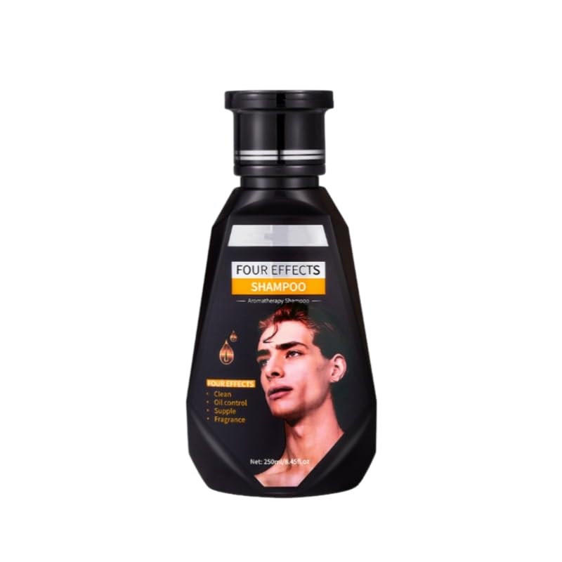Mens Shampoo with Long Lasting Fragrance, 8.45 Fl Oz / 250ml - 4 Effects Deep Cleansing & Oil Control Aromatherapy Formula, Smoothing Daily Hair Care Gift for Men