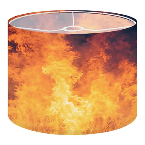Linen Drum Lamp Shades 13x10 fire design