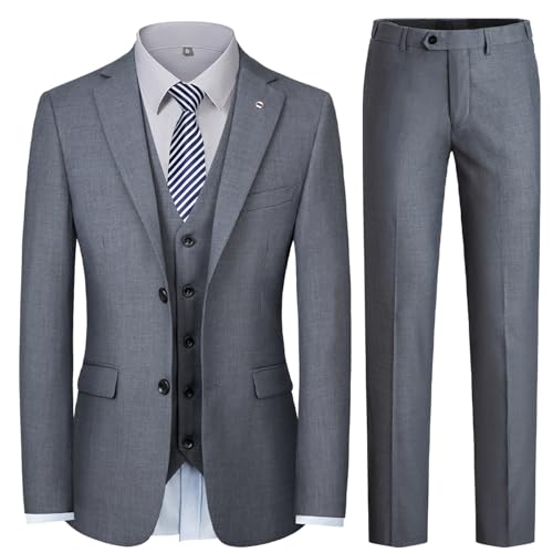[JIMYXGOL] スーツ 3点セット メンズ 結婚式 スーツ上下セットアップ 礼服 フォーマル メンズ 細身 洗える ストレッチ スリムフィット ビジネス会議・パーティー・冠婚葬祭・おしゃれ・卒業式・就職 春秋冬
